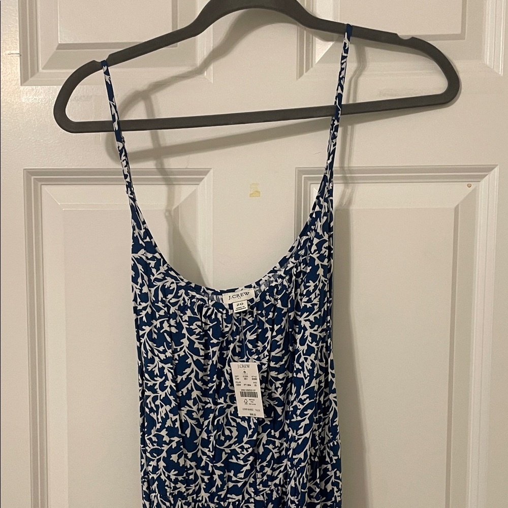 J. Crew Navy and White Floral Midi Dress NWT 20 - Picture 3 of 3
